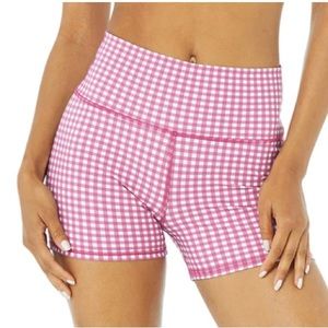 ALO Yoga Pink Checkered Athletic Shorts
